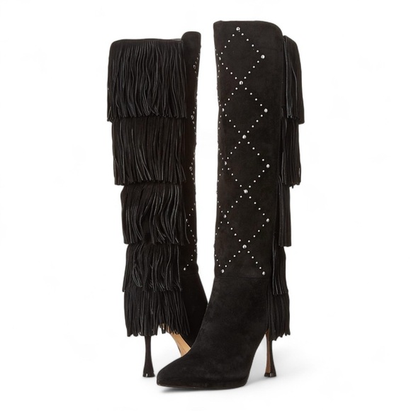 Vince Camuto Shoes - Vince Camuto Panaryaz Fringe Embellished Knee High Boot NWT